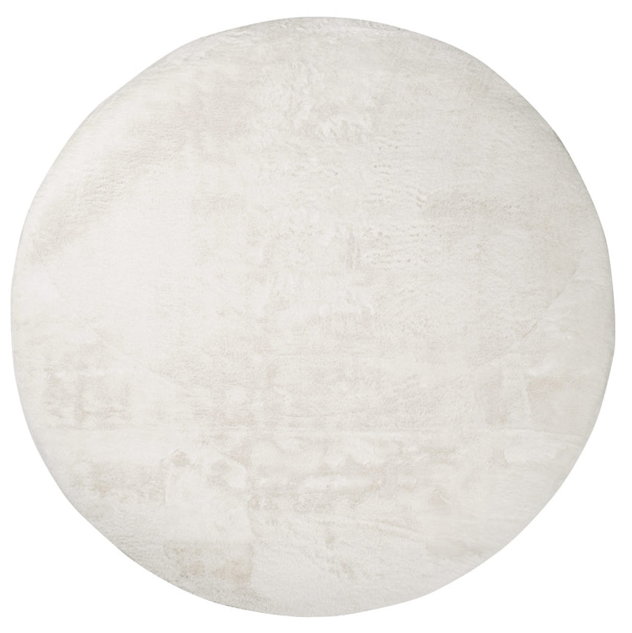 Tapis de Fourrure Rond Velours Blanc – STUDIO DECO