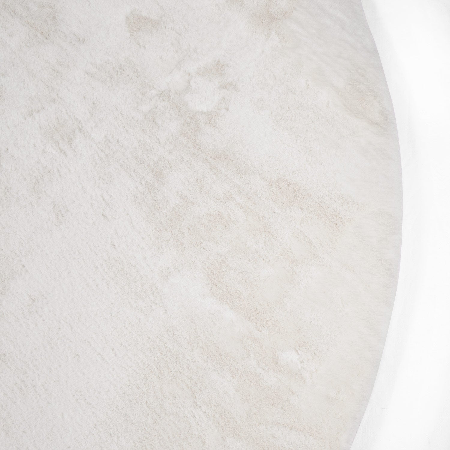 Tapis de Fourrure Rond Velours Blanc – STUDIO DECO