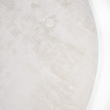 Tapis de Fourrure Rond Velours Blanc