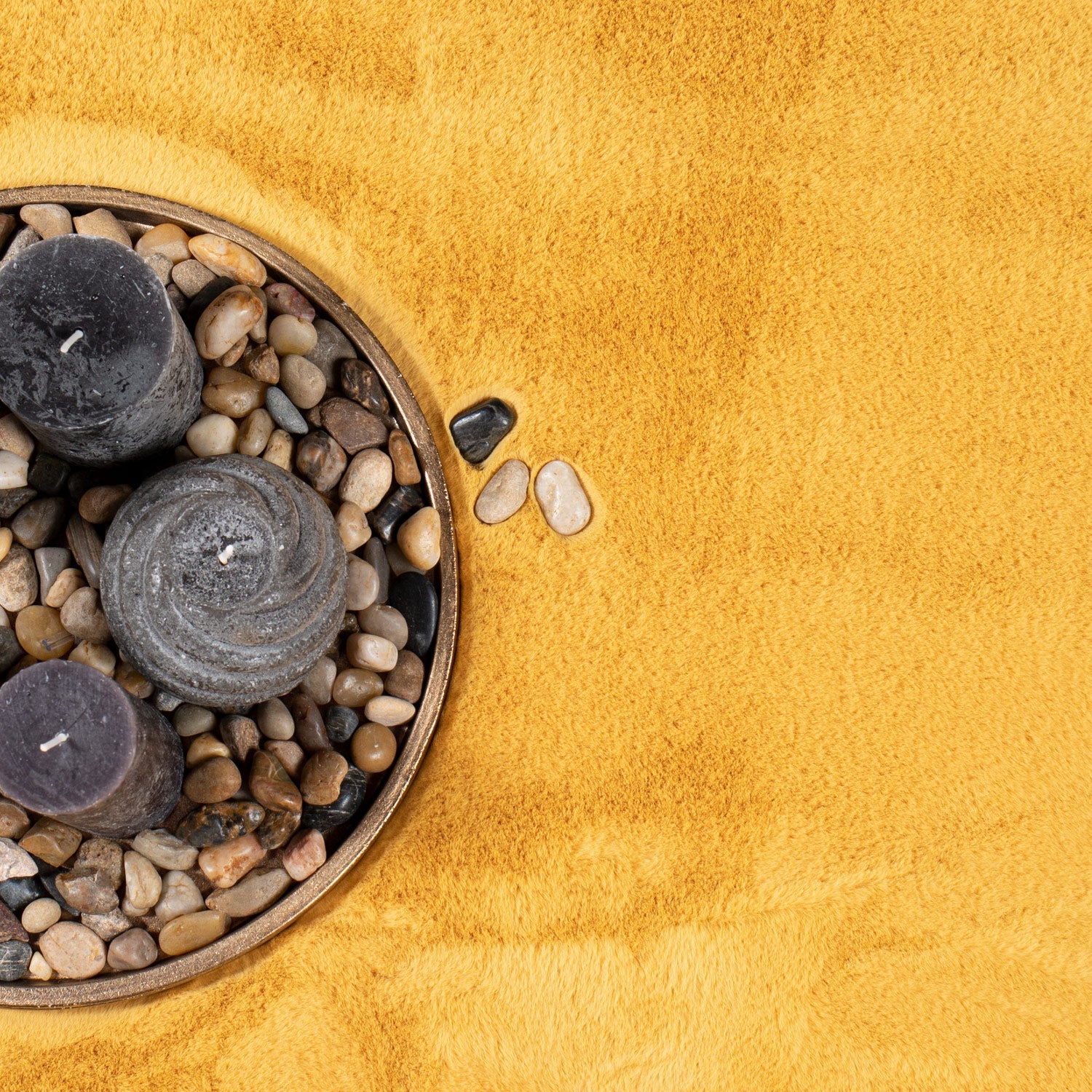 Tapis de Fourrure Rond Velours Jaune Poussin – STUDIO DECO