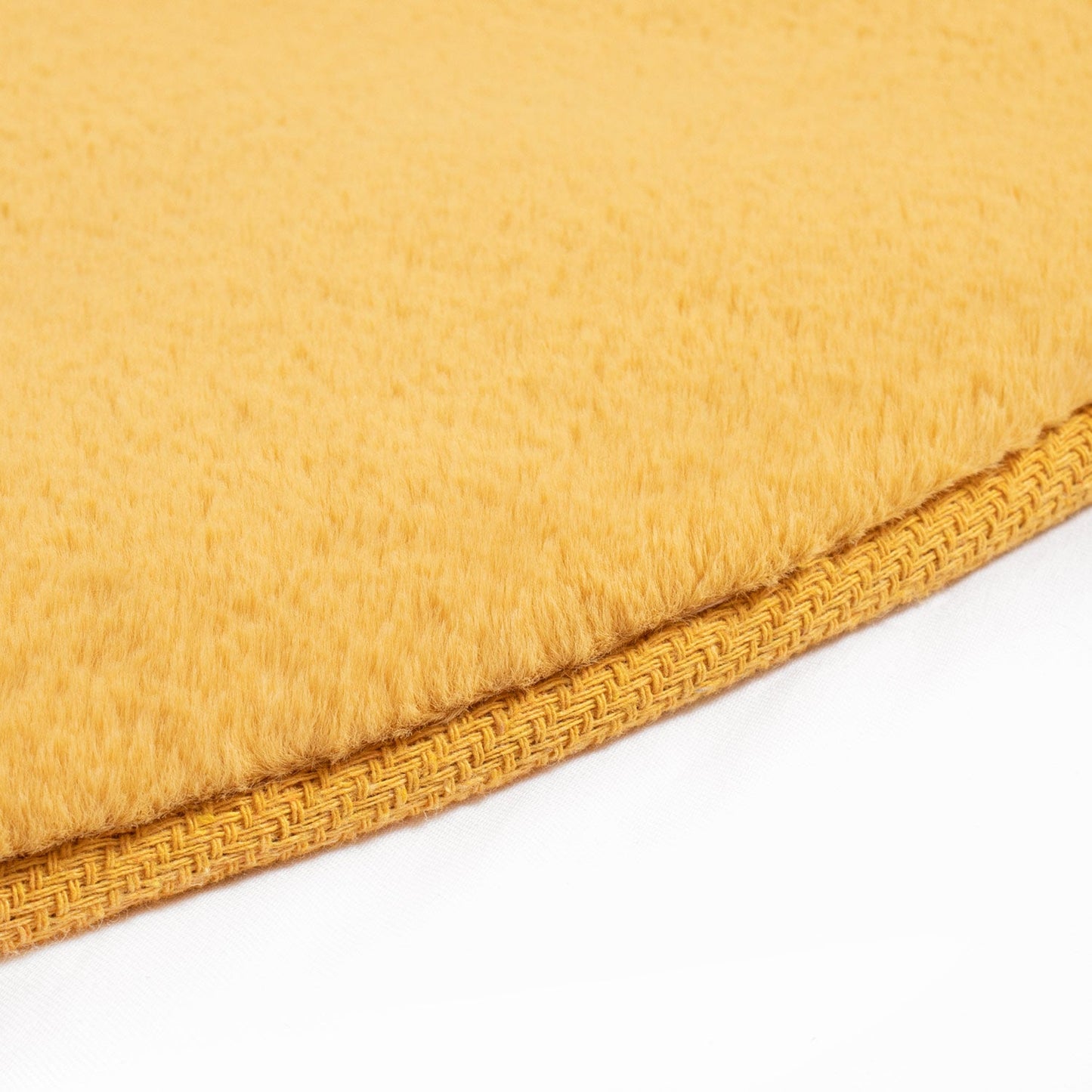 Tapis de Fourrure Rond Velours Jaune Poussin