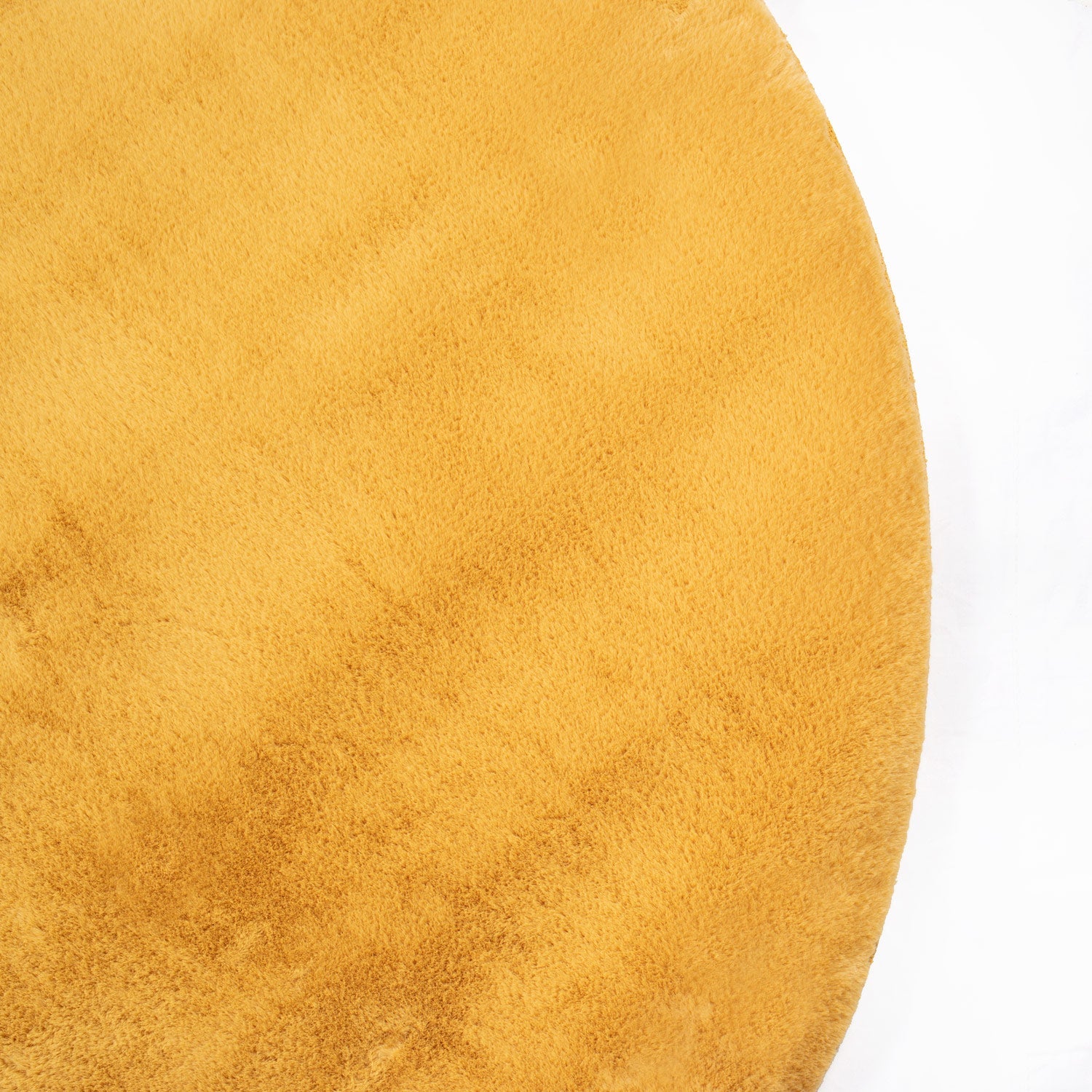 Tapis de Fourrure Rond Velours Jaune Poussin – STUDIO DECO
